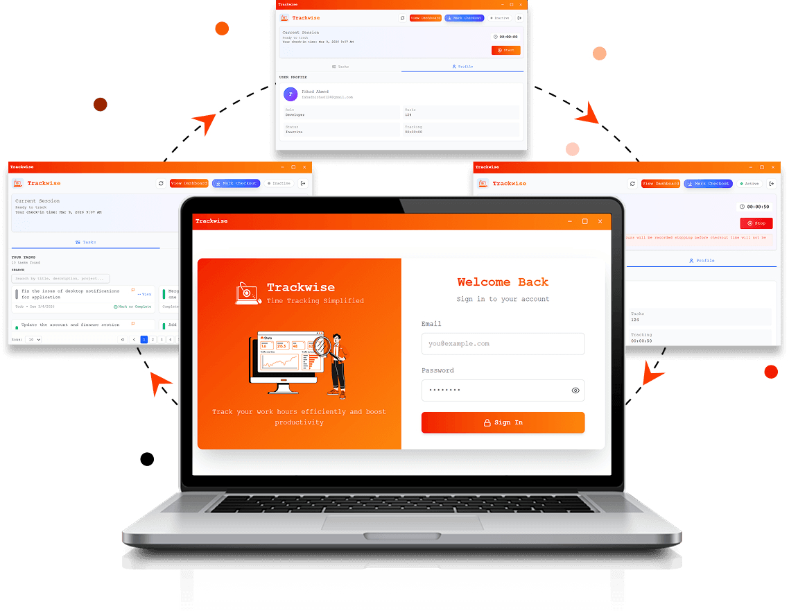 Activity tracker with screenshots dashboard